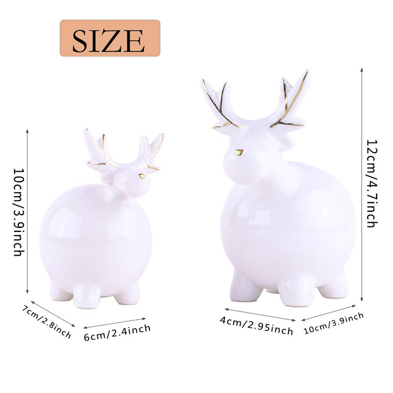 EAGLEGIFTS Lovely ceramic reindeer animal design Christmas children gifts home Ceramic Decoration