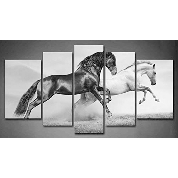 EAGLEGIFTS Beautiful Running Horses Frame Paintings On Canvas Modern Artwork Decorative Prints Animal Picture Wall Art