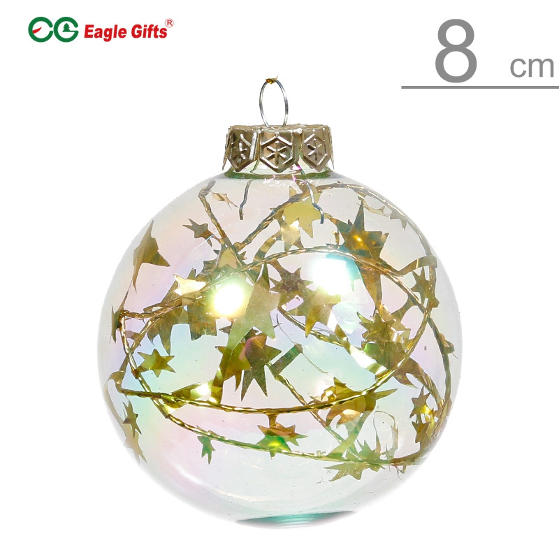 EG Tree Flat Bauble Wholesale Blank Decorating Christmas Transparent Pendant Clear Glass Balls Ornaments