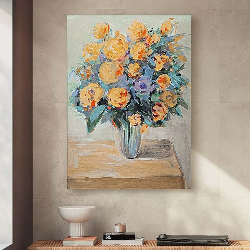 EAGLEGIFTS Classic Natural Landscape Flowers Canvas Oil Paintings Australia 3d White Floral Embossed Painting Sell Online