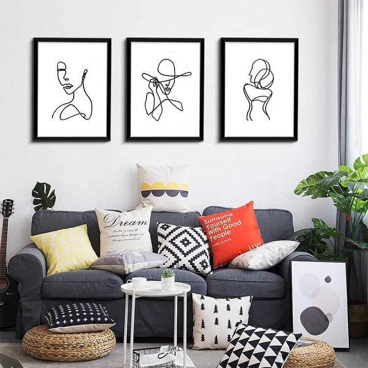 EAGLEGIFTS Minimalist Line Drawings Art for Wall Frames Relax Quote Framed Paper Prints Wall Art for Bathroom