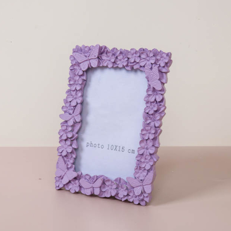 EAGLEGIFTS Manufacturer Custom 6 7 8 9 10 11 12 inch Modern Art Gift Home Decor Purple 3D Flower Plastic Picture Photo Frame