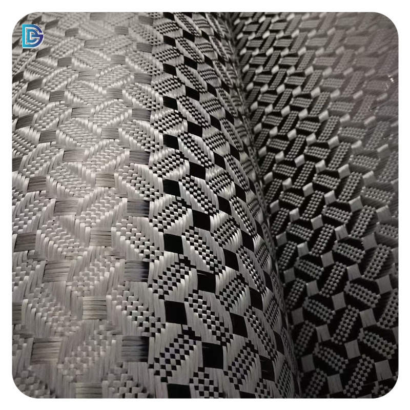 coffee bean pattern weave jacquard carbon fabric 3K 240GSM roswell jacquard carbon fiber fabric cloth