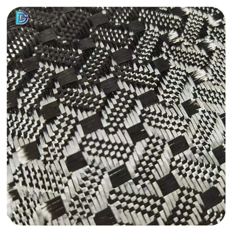 coffee bean pattern weave jacquard carbon fabric 3K 240GSM roswell jacquard carbon fiber fabric cloth