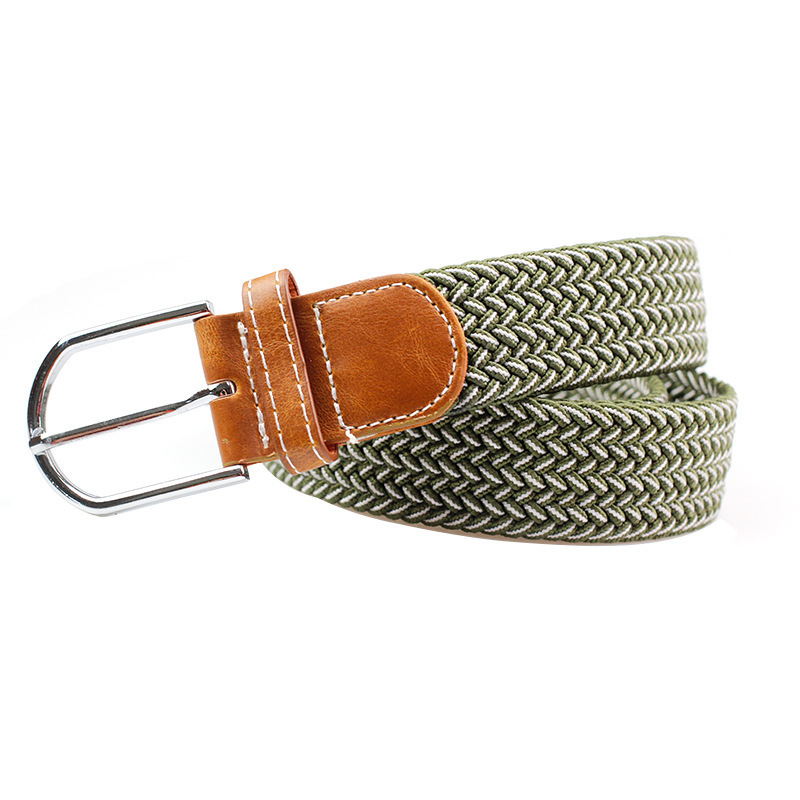 Custom Wholesale Knit Web Weave Woven Golf Polyester Fabric Unisex Adjustable Women Men Elastic Braided Stretch Belt