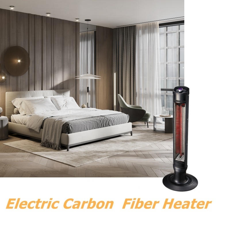 Carbon heating elements 500/1000W carbon fibre infrared heater with tip over switch standing floor electric heater