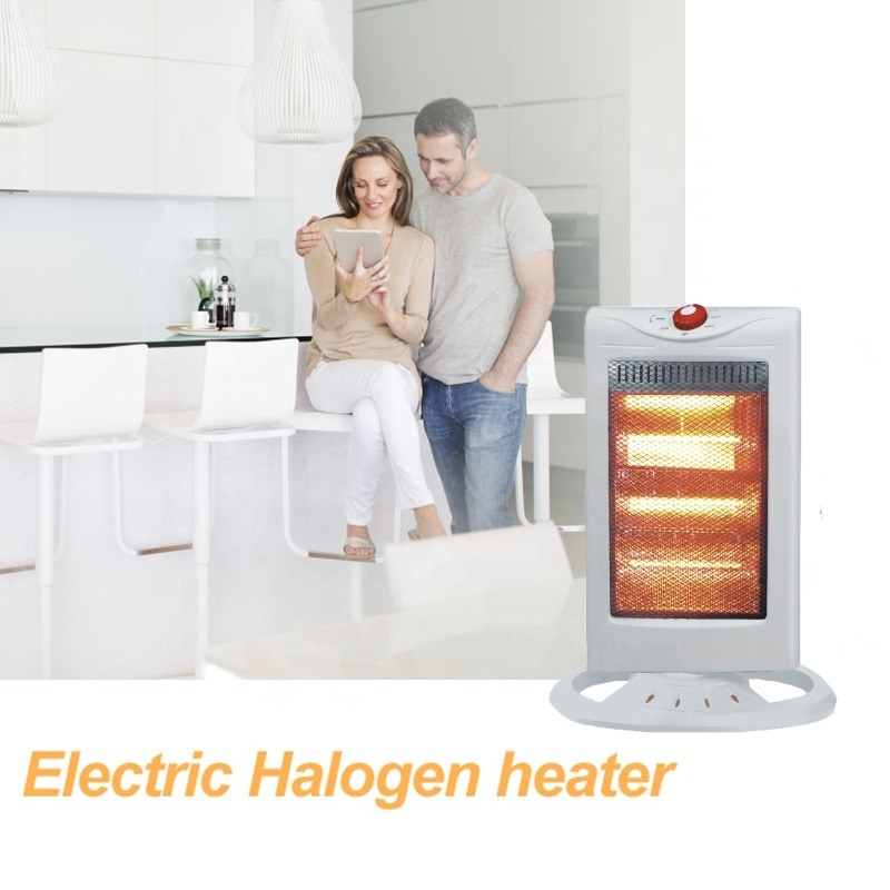 Portable 3 Heating Powers 400W/800W/1200W Electric Halogen Infrared Heater Floor Standing Halogen Heater