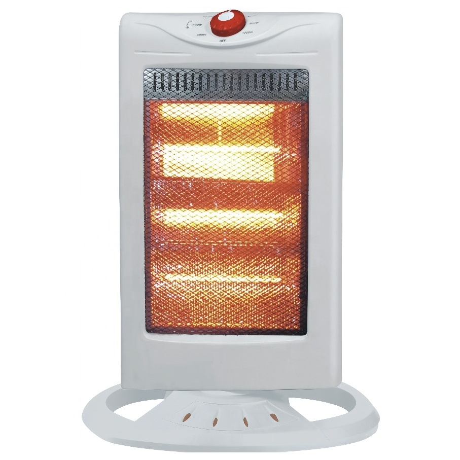 Portable 3 Heating Powers 400W/800W/1200W Electric Halogen Infrared Heater Floor Standing Halogen Heater