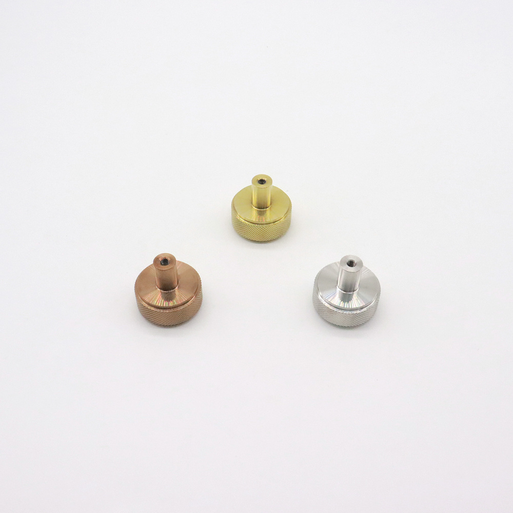 Fashion Round Stainless Steel Solid Knurled Furniture Knobs For Cabinet  Drawer Dresser