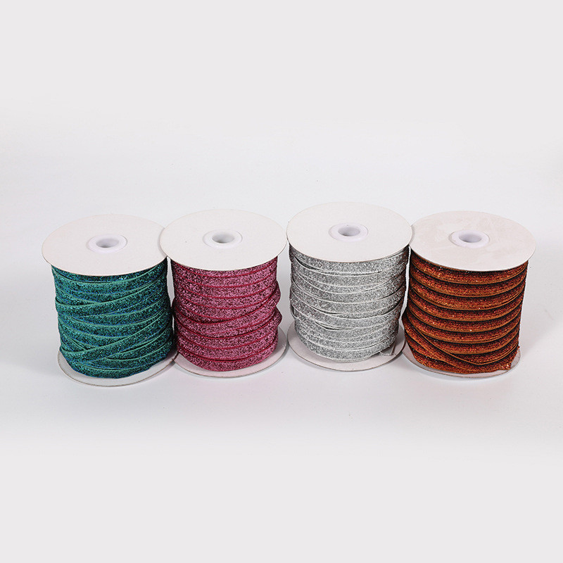 wholesale stretch glitter velvet ribbon