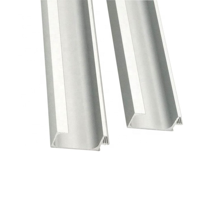 Silver finished aluminum alloy hidden G shape handles profiles for kitchen cabinet