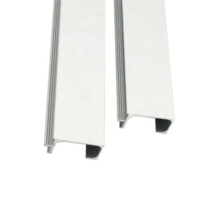 Silver finished aluminum alloy hidden G shape handles profiles for kitchen cabinet