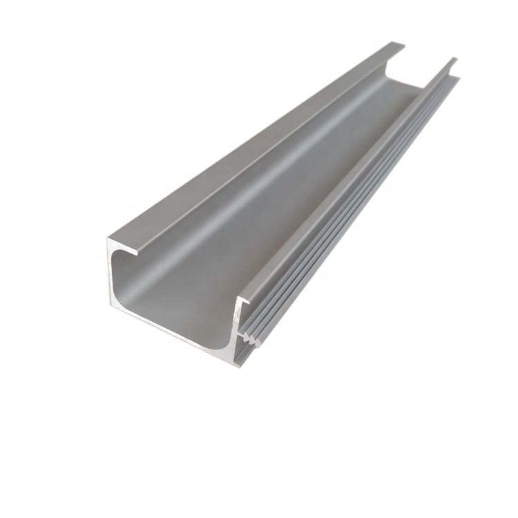 Silver finished aluminum alloy hidden G shape handles profiles for kitchen cabinet