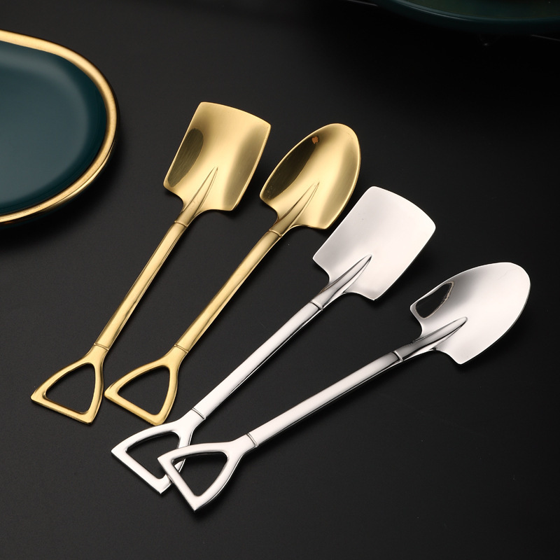 18/10 Shovel Spoon Creative Cutlery Small Spoon Stainless Steel Watermelon Shovel 304 Spoon Dessert Creative Cutlery