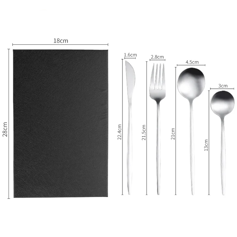 Hot Selling New Style Golden Stainless Steel Cutlery 4pcs Set Portugal Silverware Party Flatware