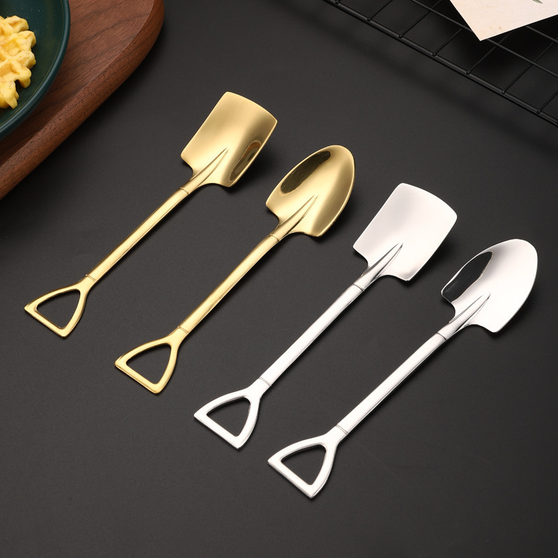 18/10 Shovel Spoon Creative Cutlery Small Spoon Stainless Steel Watermelon Shovel 304 Spoon Dessert Creative Cutlery