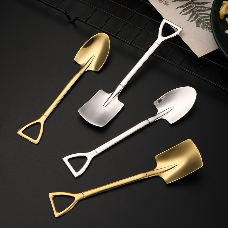 18/10 Shovel Spoon Creative Cutlery Small Spoon Stainless Steel Watermelon Shovel 304 Spoon Dessert Creative Cutlery