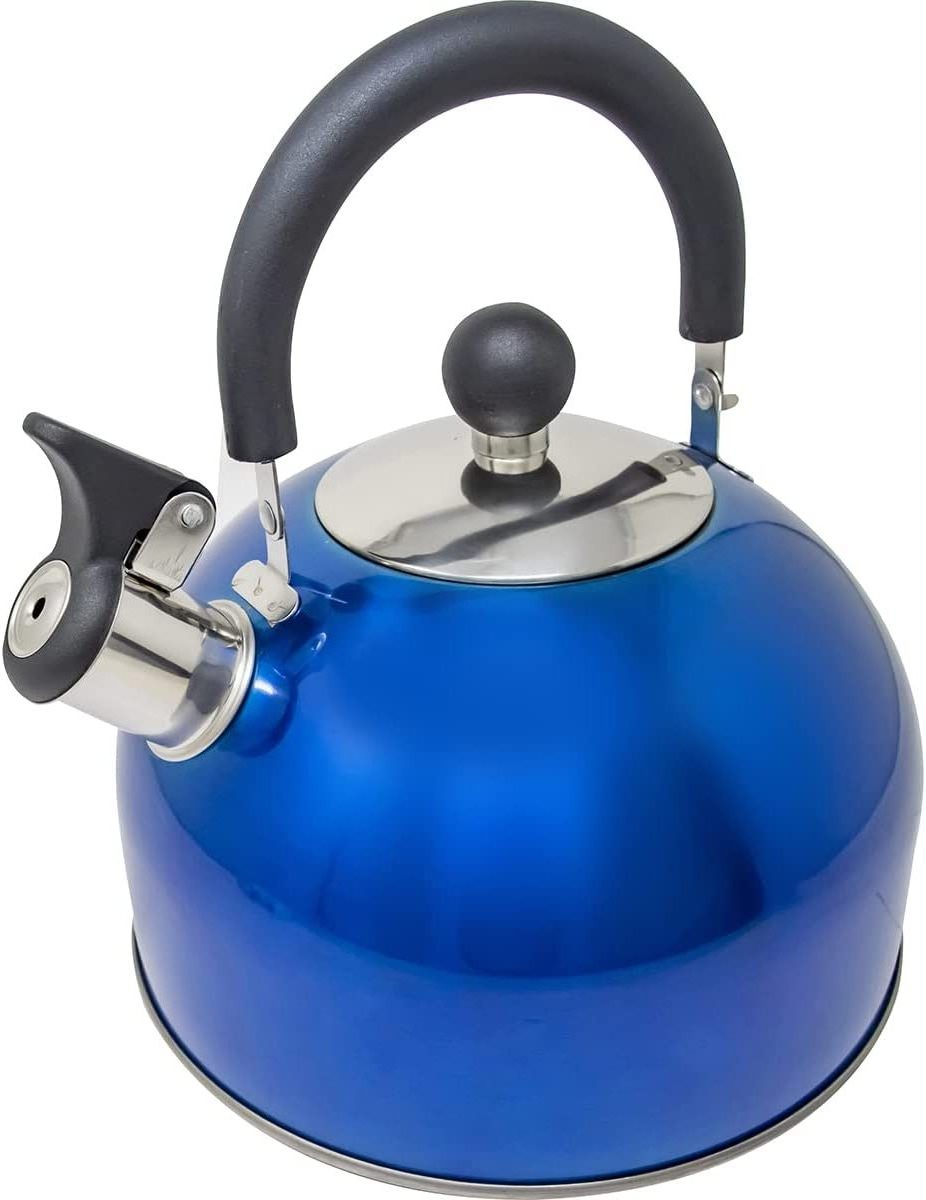 stainless Steel Stovetop Whistling Tea Kettle Classic Teapot with Ergonomic Handle Works on Induction Cooktops Whistling Kettle