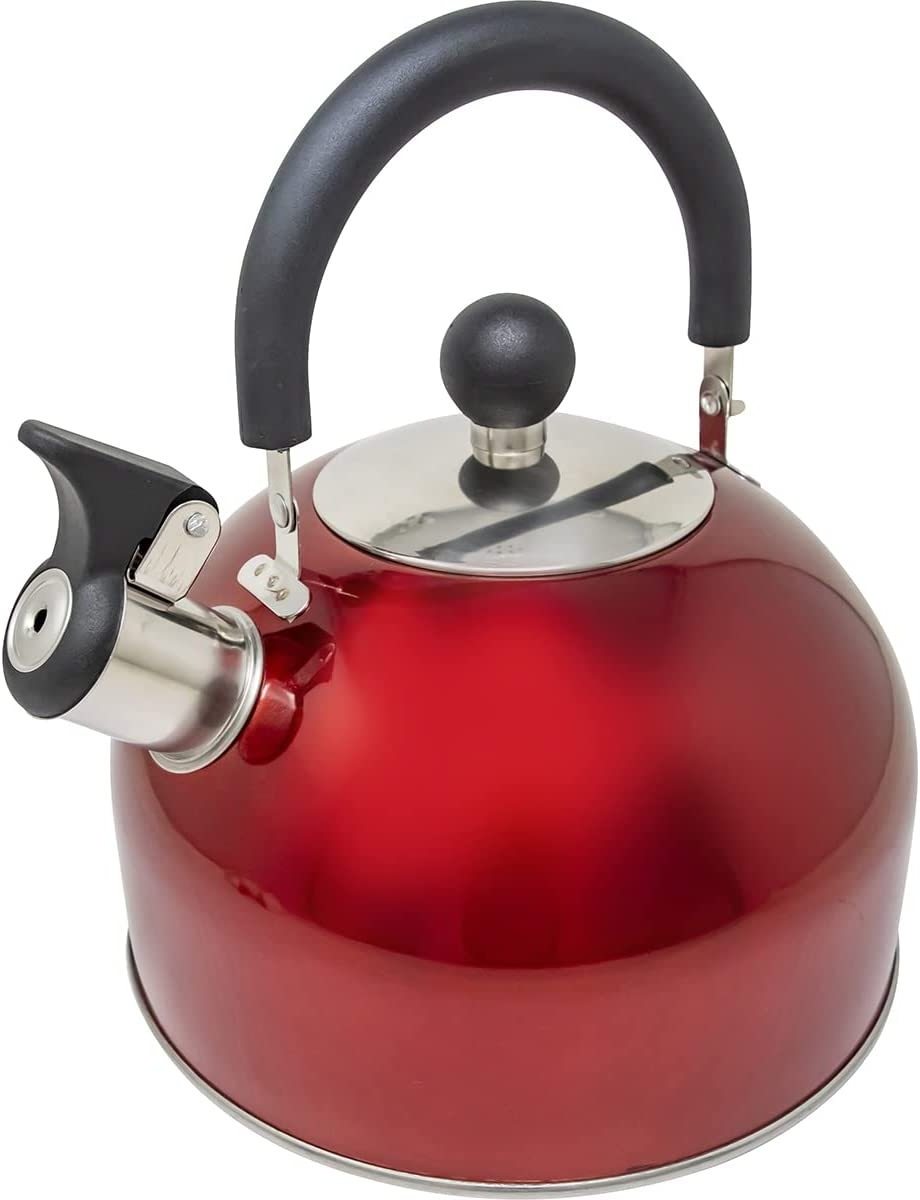 stainless Steel Stovetop Whistling Tea Kettle Classic Teapot with Ergonomic Handle Works on Induction Cooktops Whistling Kettle