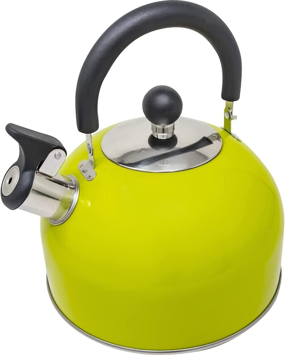 stainless Steel Stovetop Whistling Tea Kettle Classic Teapot with Ergonomic Handle Works on Induction Cooktops Whistling Kettle