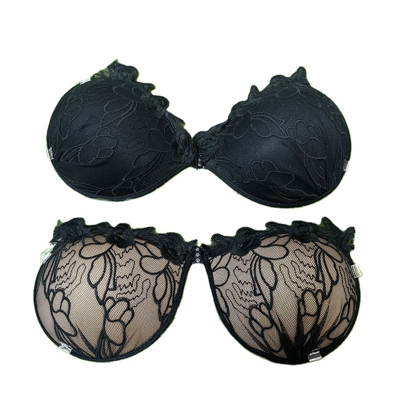 New Design Adhesive Strapless Backless Invisible Silicone Pushup Front Closure Sexy Model Bra