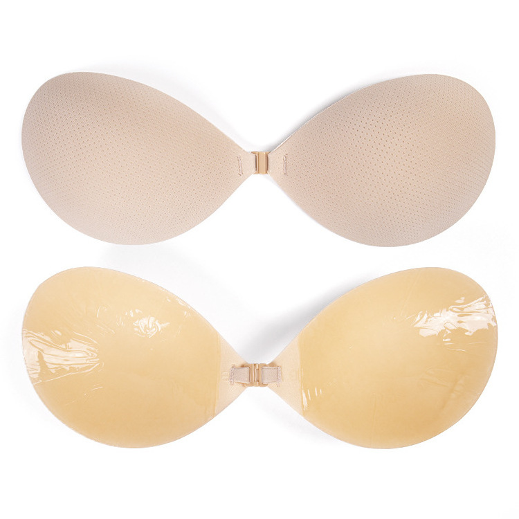 New Arrival Breathable Bra Sexy Front Buckle Sticky Round Cup Bra Reusable Backless Wireless Strapless Adhesive Invisible Bra