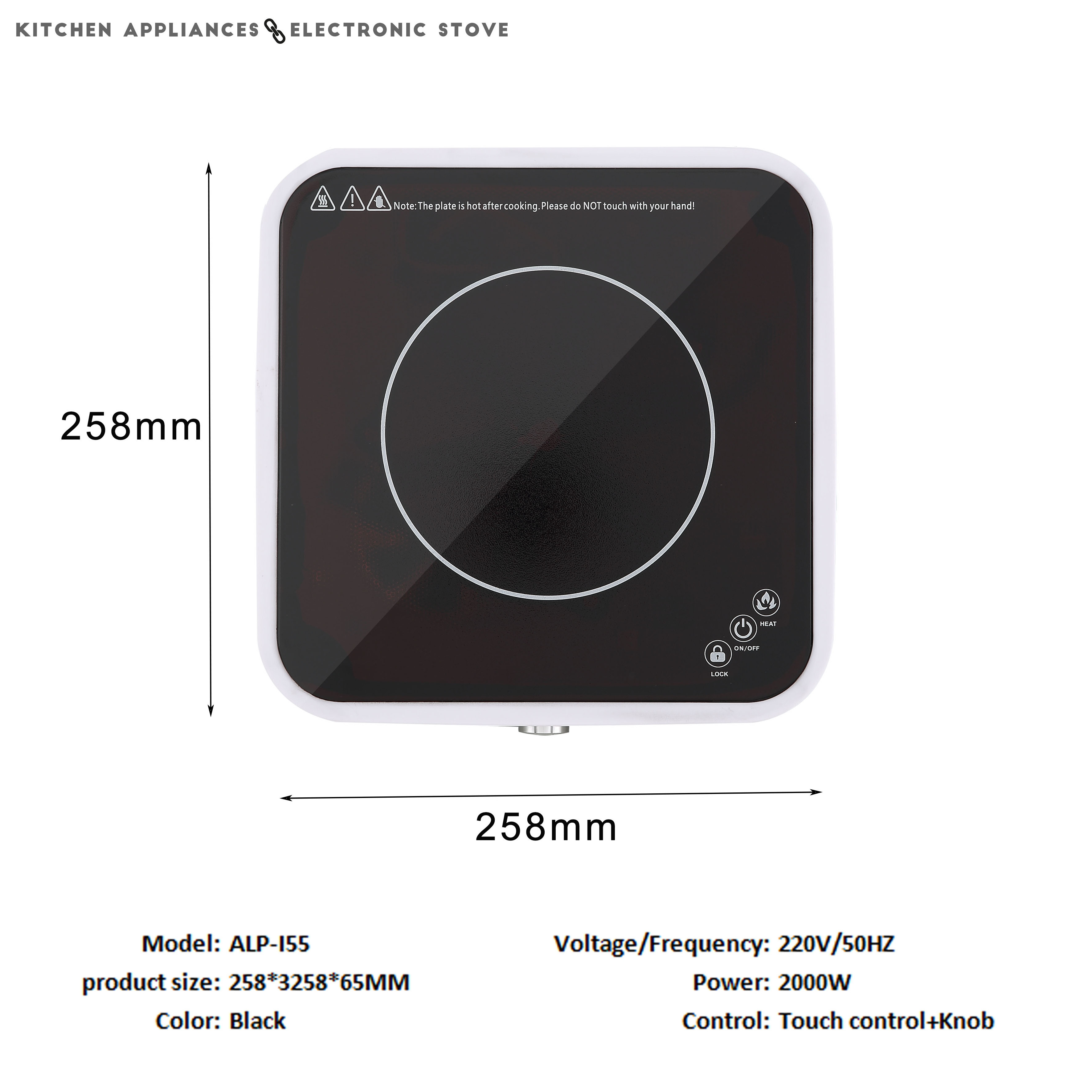 2000W Best Quality Low Price Durable Electric Cooktop Home Restaurant Induction Heating Plate Multi Cooker Stove