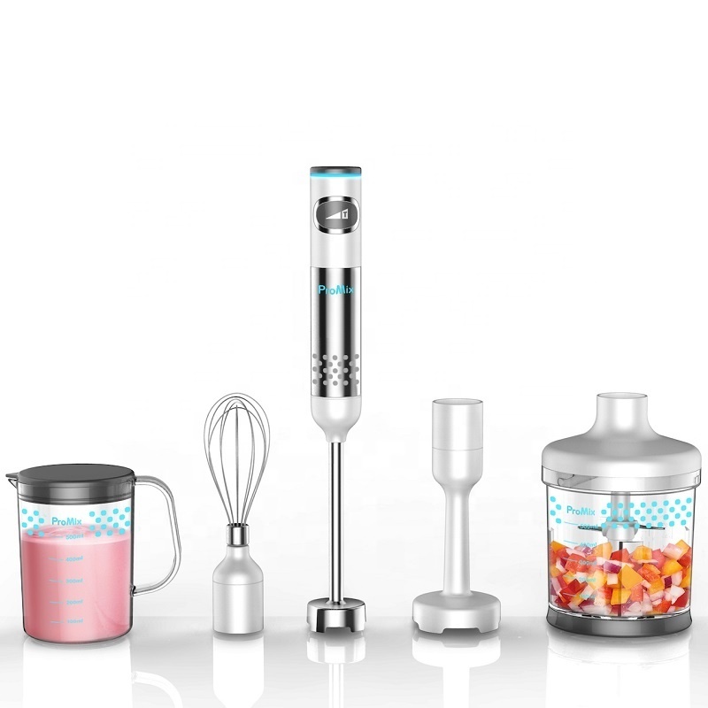 400W 4-in-1 Hand Immersion Blender Includes 304 Stainless Steel Stick Blender, 500ml Beaker, 500ml Food Processor and Whisk