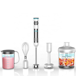 400W 4-in-1 Hand Immersion Blender Includes 304 Stainless Steel Stick Blender, 500ml Beaker, 500ml Food Processor and Whisk