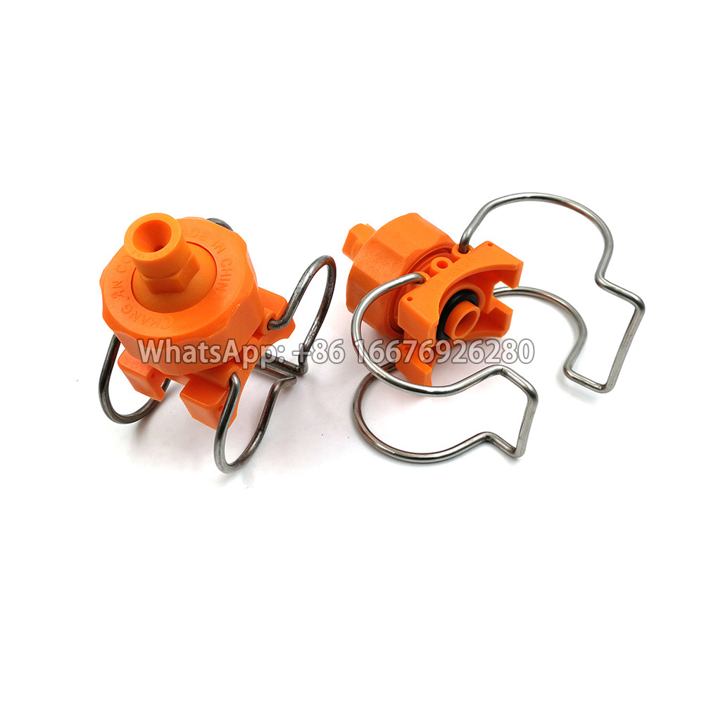 Reinforced polypropylene pretreatment clip-eyelet nozzles  clamp spray nozzles for coating