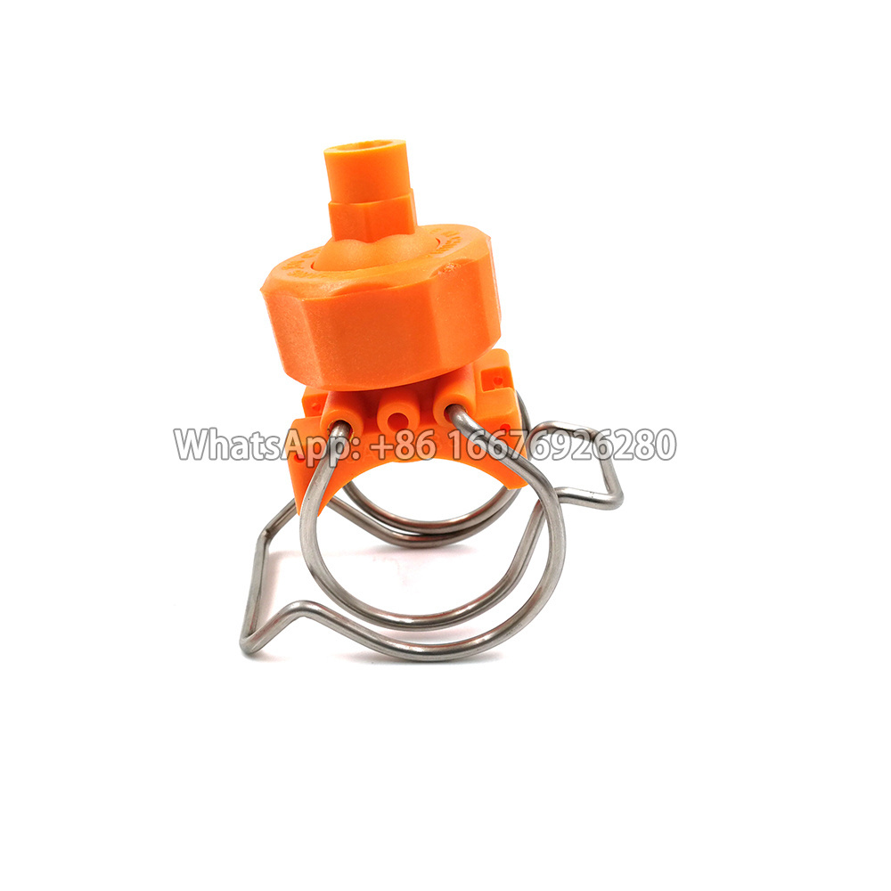 Reinforced polypropylene pretreatment clip-eyelet nozzles  clamp spray nozzles for coating