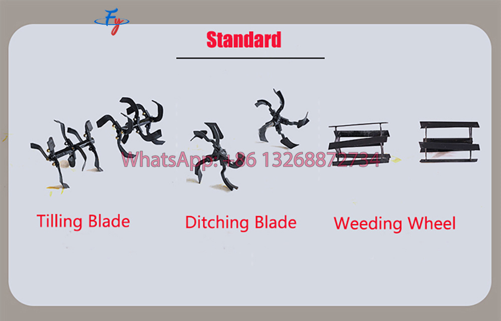 FY Multifunction Diesel Mini Rotary Tiller and Cultivator,  Gasoline Rotary Tiller Soil Ridge Small Tractor