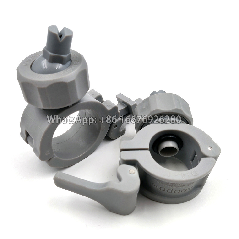 1/2  NEW STYLE Pipe Clamp Adjustable Ball Spray Nozzle Plastic Spray Nozzles, Clip-On Nozzle, Pipe Mounting Nozzle