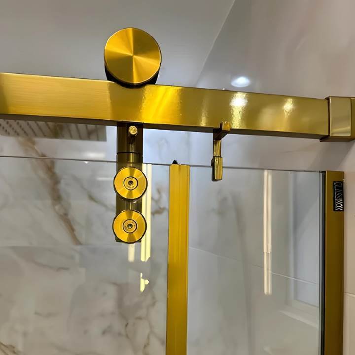 FENGZE Shower Door Hardware Corner Sliding Glass Door System Box Moove Sliding Door Shower Kit