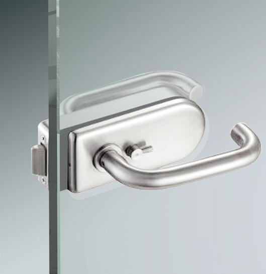 FENGZE Glass Door Lock Aluminium Handle Toilet Door Lock Bathroom Shower Enclosure Office Glass Sliding Door Lock With Handle