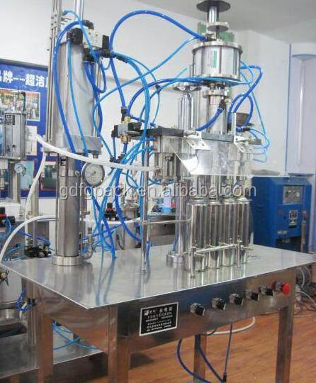 Machine filling spray cans, fill aerosol cans semi-auto filler, body spray can filling machine