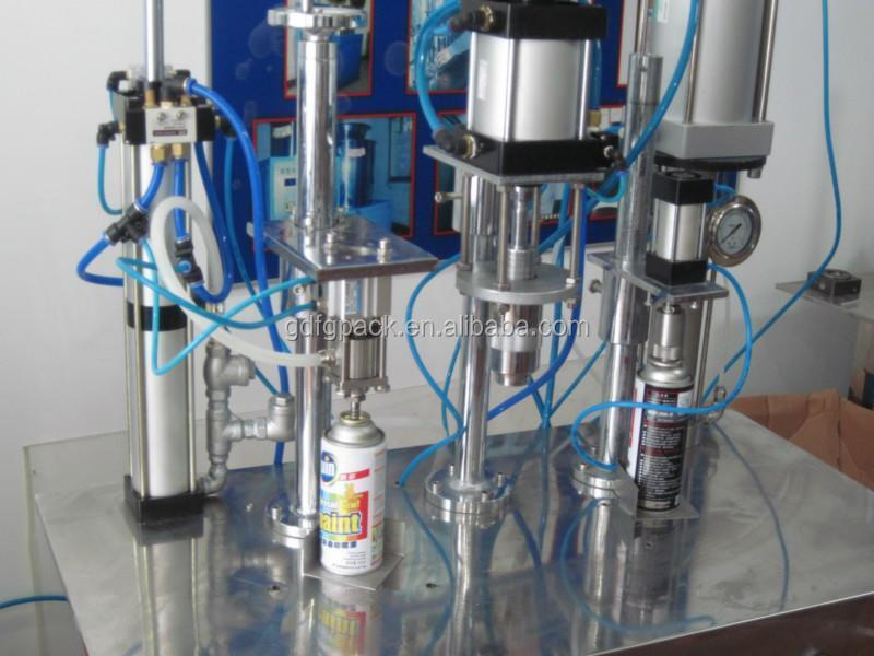 Machine filling spray cans, fill aerosol cans semi-auto filler, body spray can filling machine