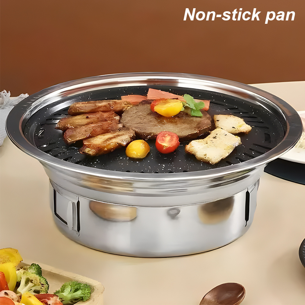 Portable Stainless Steel Charcoal Stove Non-Stick Korean BBQ Grill korean table grill