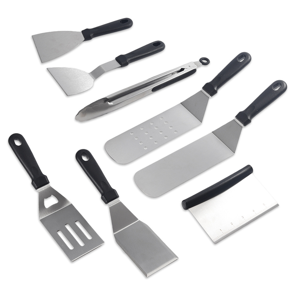 custom logo barbecue stainless steel bbq spatula grill spatula scraper set