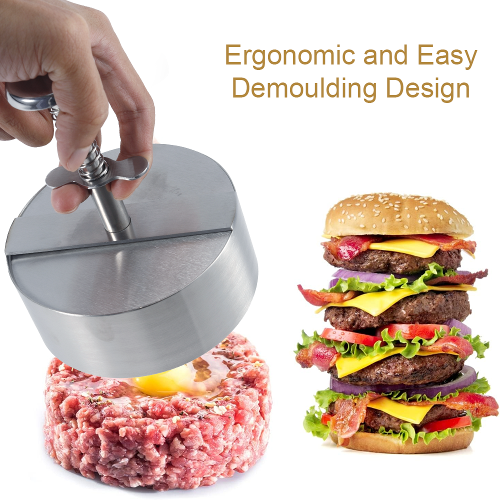 304 stainless steel Adjustable round Hamburger Patty Maker smash meat burger press