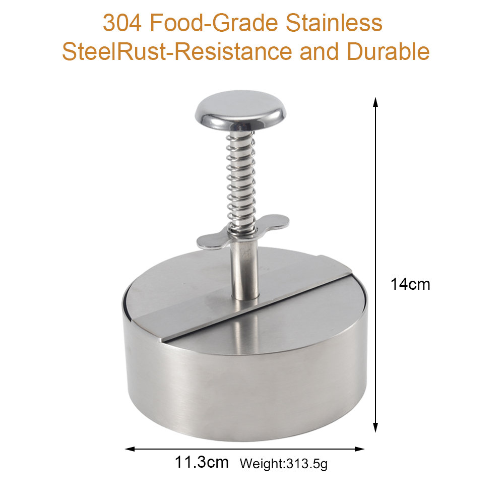 304 stainless steel Adjustable round Hamburger Patty Maker smash meat burger press