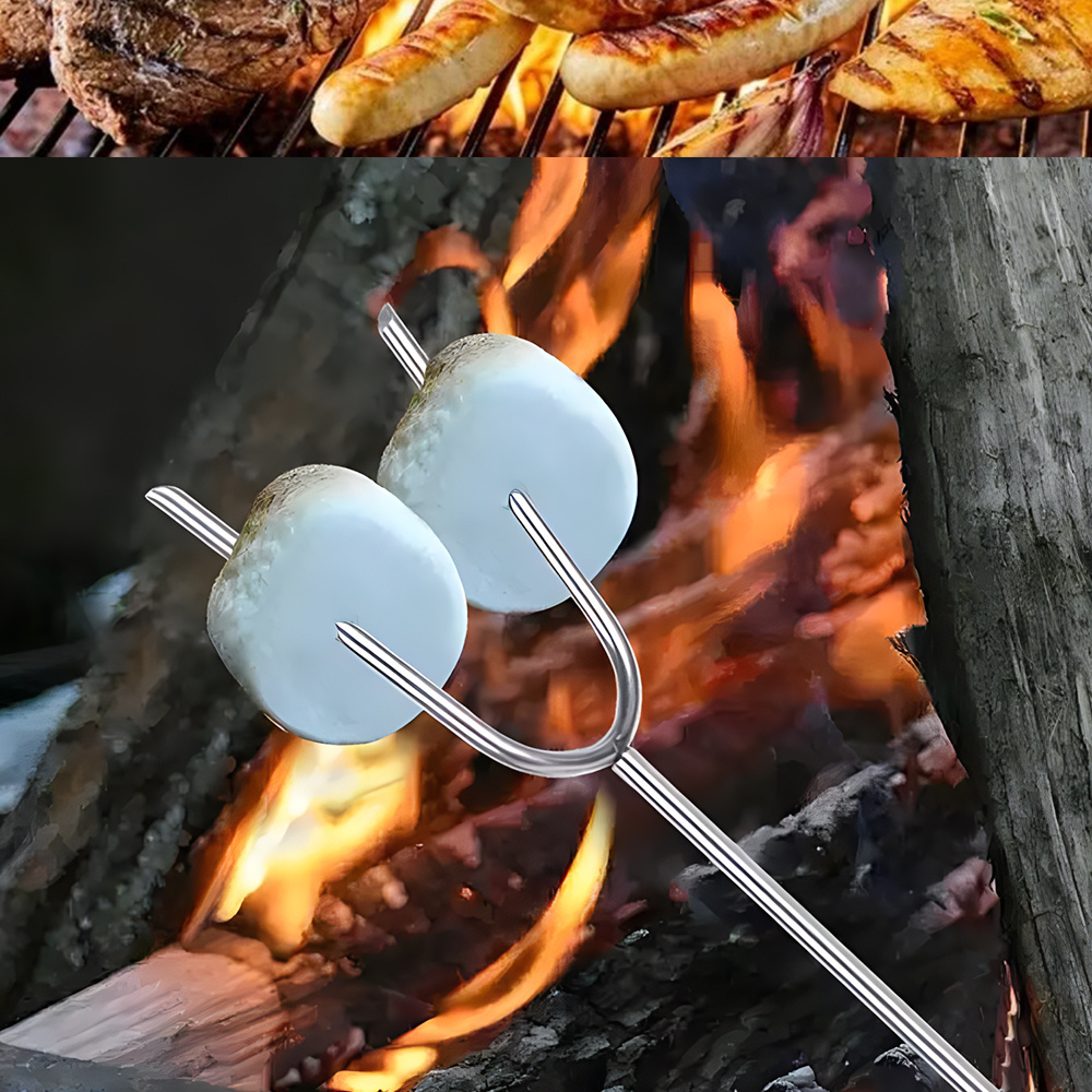 8 pcs Telescopic marshmallow roasting stick extendable Hot Dog barbecue fork Campfire Skewers