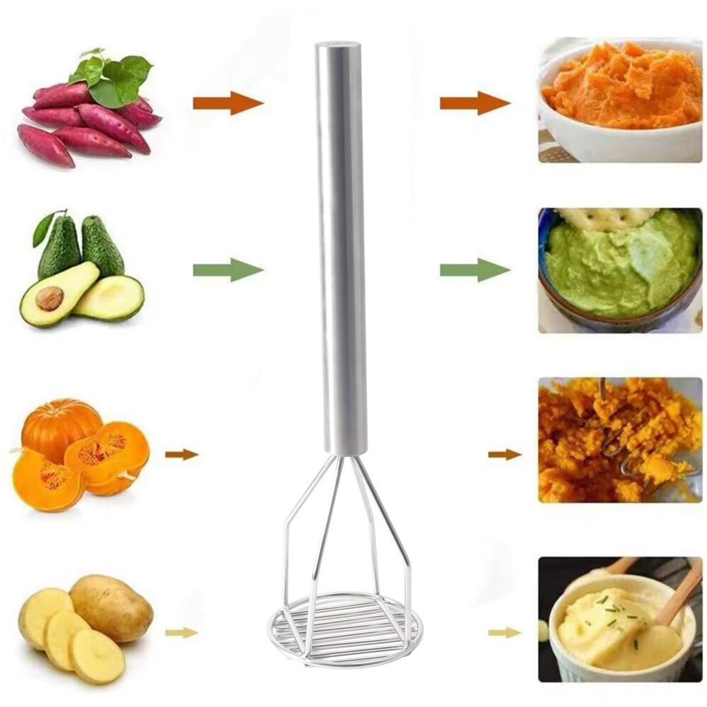 Kitchen gadgets stainless steel manual potato press potato ricer meat potato masher for food