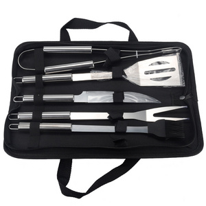 5 in 1stainless steel bbq multi functional bbq grill tool set for outdoor barbecue camping