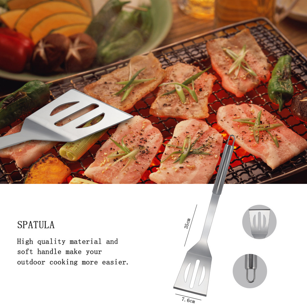 5 in 1stainless steel bbq multi functional bbq grill tool set for outdoor barbecue camping