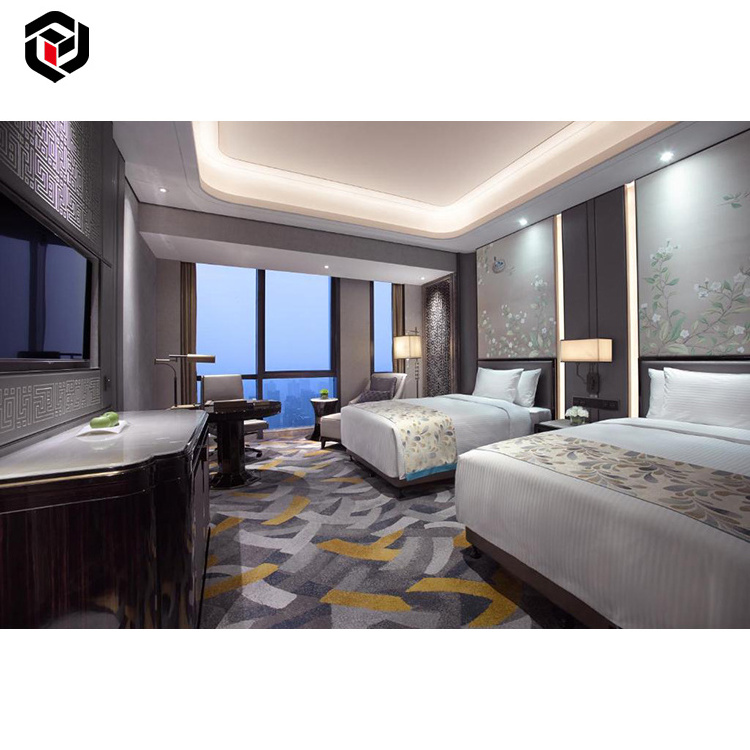 Modern design hotel large wooden double bed master room luxury king size complete bedroom furniture