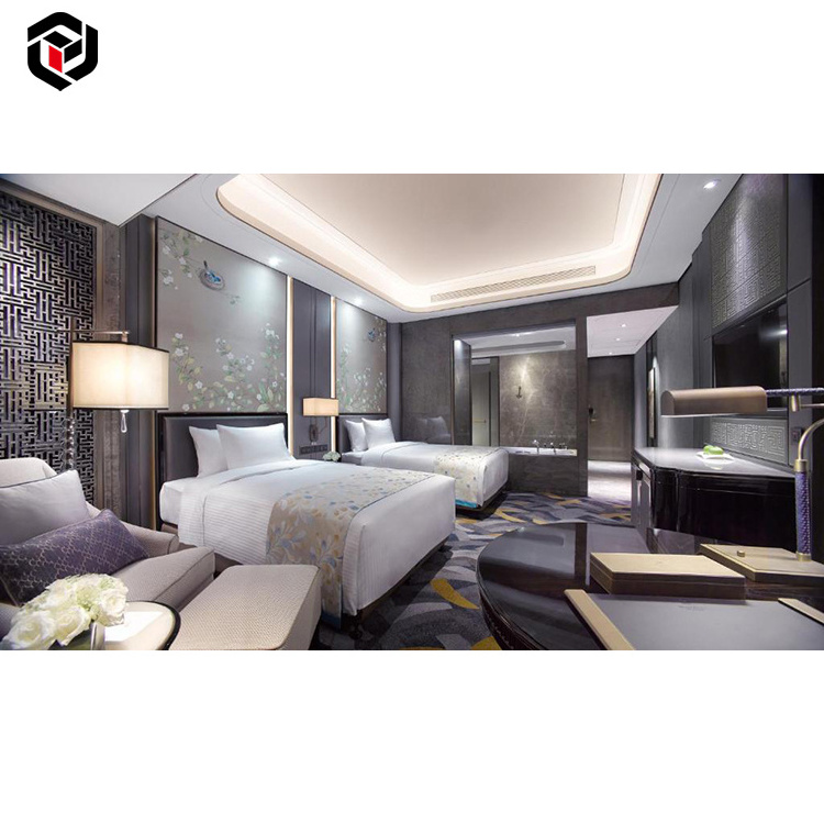 Modern design hotel large wooden double bed master room luxury king size complete bedroom furniture