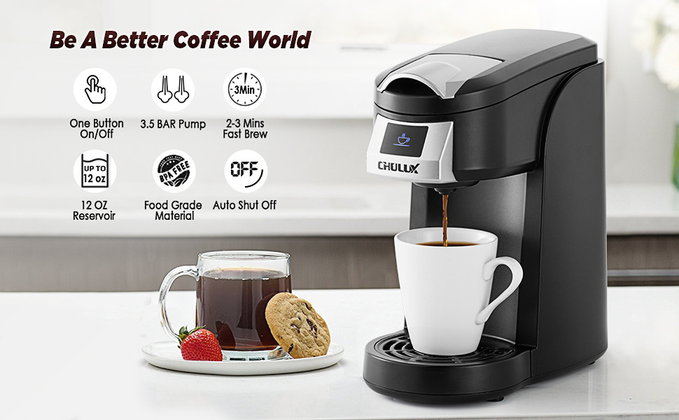 Chulux Electric Coffee Makers Machine 2-in-1 K-CUP Coffee Maker High Quality Single Cup Coffee Machine