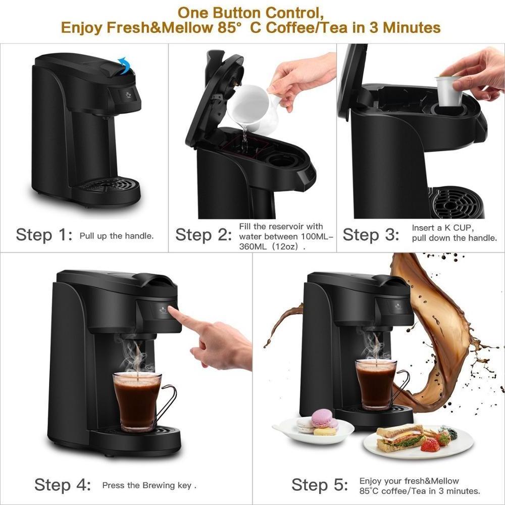 CM802 Mini Single Cup Serve Coffee Maker Machine Portable K Capsule Coffee Machine 360ML Water Tank