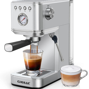 CHULUX 20 Bar Espresso Machine with Milk Foam Steam Wand, Semi-Automatic Stainless Steel Espresso Coffee Maker